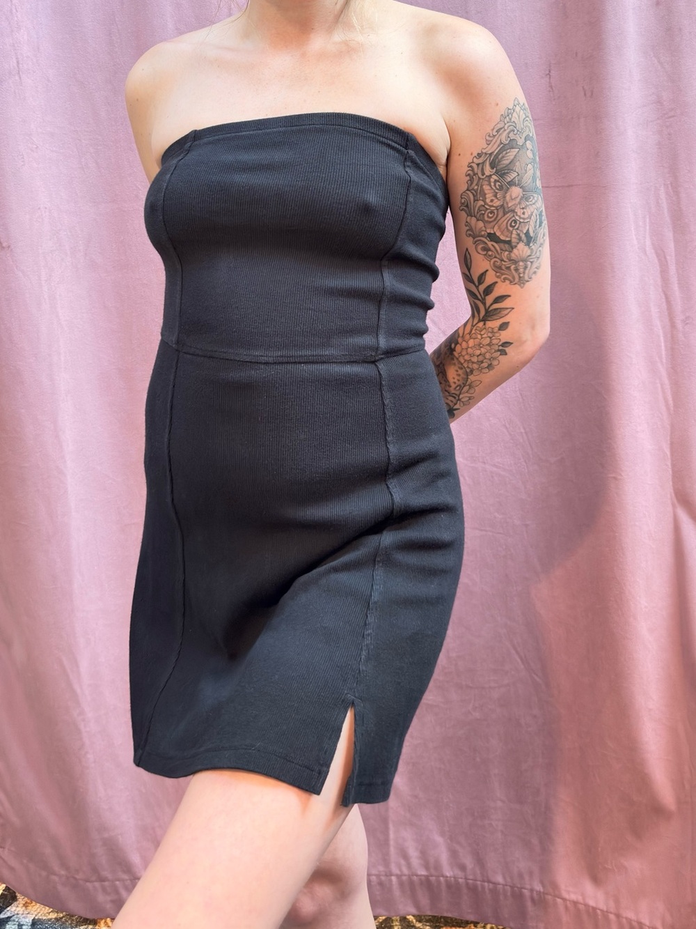 American Eagle Black Strapless Tube Top Skort Romper Dress XS